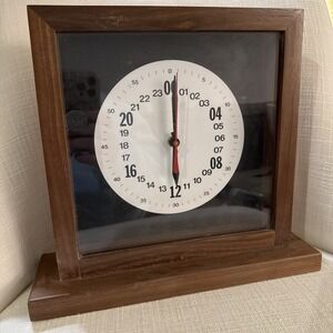American Legion Wooden Mantle Quartex Clock 24 Hour Military Clock